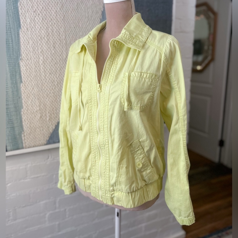Sonoma Cotton Blend Yellow Zip Up Jacket